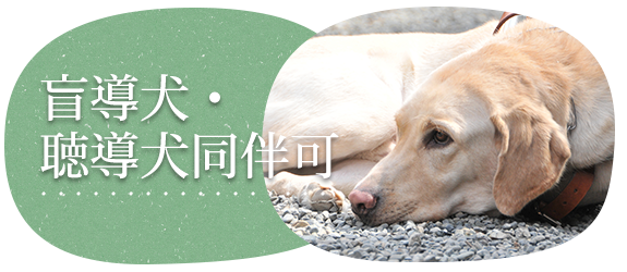 盲導犬・ 聴導犬同伴可